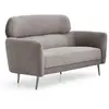 Canapé 2 places moderne avec haut dossier damigal tissu doux gris