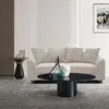 3S. x Home Canapé contemporain 3 places Mozart Velours côtelé Beige