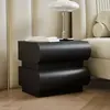 Table de chevet avec 2 tiroirs arrondis Mezade Noir