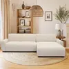 Canapé d'angle moderne 292cm Wallis Velours côtelé Crème
