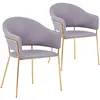 Fauteuil Ulrick - MENZZO - Lot de 2 - Tissu Gris - Design Contemporain