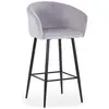 Menzzo c1024velvetsilver Chaise de Bar Bobby Velours Argent Taille Unique