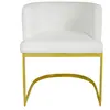 MENZZO Chaise / Fauteuil Noellie Velours Blanc pieds Or TU