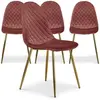 MENZZO Cotecosy - Lot de 4 chaises matelassées Norway Velours Rose