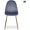 MENZZO 3S. x Home Lot de 4 chaises matelassées Norway Velours Argent