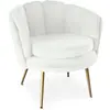 MENZZO Fauteuil arrondi Brenda Velours Blanc