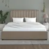 Non renseigné Lit coffre avec sommier redevable velours taupe Saka 180x200 cm