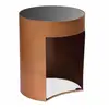 MENZZO Table d'appoint en verre noir et pieds métal cuivré Simila D 40 cm