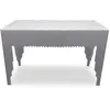 MENZZO Console design Galantine Marbre Blanc pieds Argent