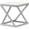 Table D'appoint Design "palamo" 57cm Argent & Blanc - Paris Prix