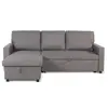 MENZZO Canapé convertible avec angle réversible Baleares Tissu Gris clair
