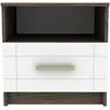 Menzzo Table de Chevet 1 tiroir Tenessil Chêne foncé et Blanc