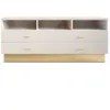 PARIS PRIX Cotecosy - Meuble tv moderne 4 tiroirs Nestor Taupe clair et Or