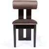 MENZZO Chaise de salle à manger style intemporel bois foncé et velours marron