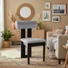 MENZZO Chaise de salle à manger style intemporel bois noir et velours gris