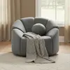 3S. x Home Fauteuil design arrondi Sidonie Velours Gris