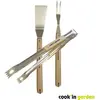 Set pince + fourchette + spatule inox et bois COOK'IN GARDEN