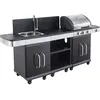Cook'In Garden Barbecue gaz FIDGI 3 Brûleurs avec desserte et évier
