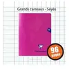 Clairefontaine Cahier polypro mimesys polypro 17x22 96p grands carreaux seyes rose