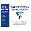 Clairefontaine - Pochette 12 Feuilles Dessin à grain 24x32 224g Blanc