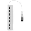 Adaptateur et convertisseur Tnb HUB USB 7 PORTS USB-A 2.0 ALUMINIUM