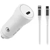 TNB Chargeur Allume-cigares Usb-c 20w + CÃ¢ble Lightning 1m - Blanc
