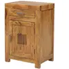 Bois et Chiffons - Chevet strié acacia ramani marron - 40x30x60 cm T.U