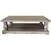 BOIS & CHIFFONS Table basse rectangulaire double plateau Manguier Empereur