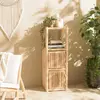 Macabane - Etagère en branches de teck will naturel - 40x36x115 cm T.U