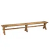 Macabane KALLY - Banc de jardin 270x35cm en teck recyclé, pieds croisés