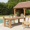 MACABANE Table à manger de jardin 220x100cm teck recyclé, pieds droits