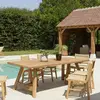 MACABANE Kally - table à manger de jardin 220x100cm teck recyclé, pieds tréteaux