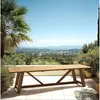 MACABANE Kally - table à manger de jardin 300x100cm en bois de teck re...