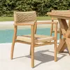 MACABANE Valeria - lot de 2 fauteuils jardin en bois teck rotin motif losange