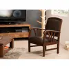 MACABANE ERIS - Fauteuil teck et cuir marron