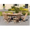 Table de jardin et chaises en bois teck 6/8 personnes