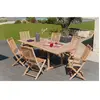 Table de jardin et chaises en bois teck 8/10 personnes.