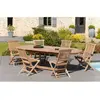 MACABANE Table de jardin en teck 8/10 personnes extensible L240 cm