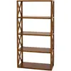 MACABANE Mobilier Ethnic Chic - Etagère croisillons chocolat - 80x35x160 cm T.U