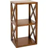 MACABANE Eden - Étagère Marron 2 Cases 40 cm croisillons Bois Mindi