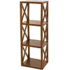 Macabane - eden - Étagère marron 3 cases 40 cm croisillons bois Mindi
