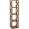 Maisonetstyles MACABANE Eden - Étagère Marron 4 Cases 40 cm croisillons Bois Mindi