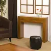 MACABANE AYAN - Console moderne marron 2 tiroirs bois Teck