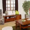 MACABANE EDEN - Meuble TV bas 3 tiroirs marron bois Mindi