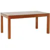 MACABANE EDEN - Table à manger rectangulaire marron rallonge 160/200cm bois Mindi