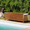 Coffre de Jardin en Teck Huilé Troxi 200cm Naturel - Paris Prix