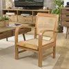 Macabane - Fauteuil mindi et cannage Eris marron  - 61x63x81 cm T.U