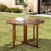 PARIS PRIX Table de jardin pliante 4/5 personnes en teck huilé