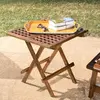 Table de Jardin Carrée en Teck Troxi 50cm - Paris Prix - Marron