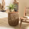 MACABANE Alida - Table d'appoint ronde 40x40cm en tissage de fibre de cocotier